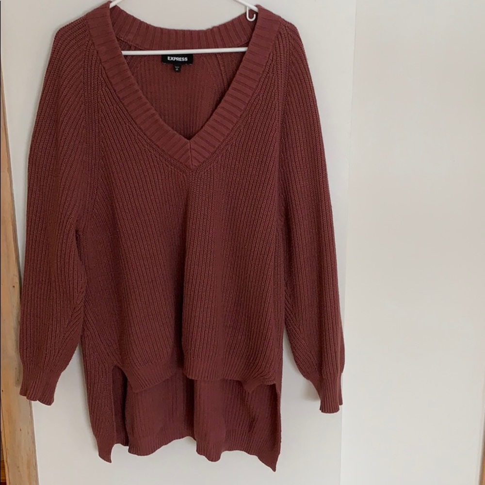 Mauve knit oversized sweater